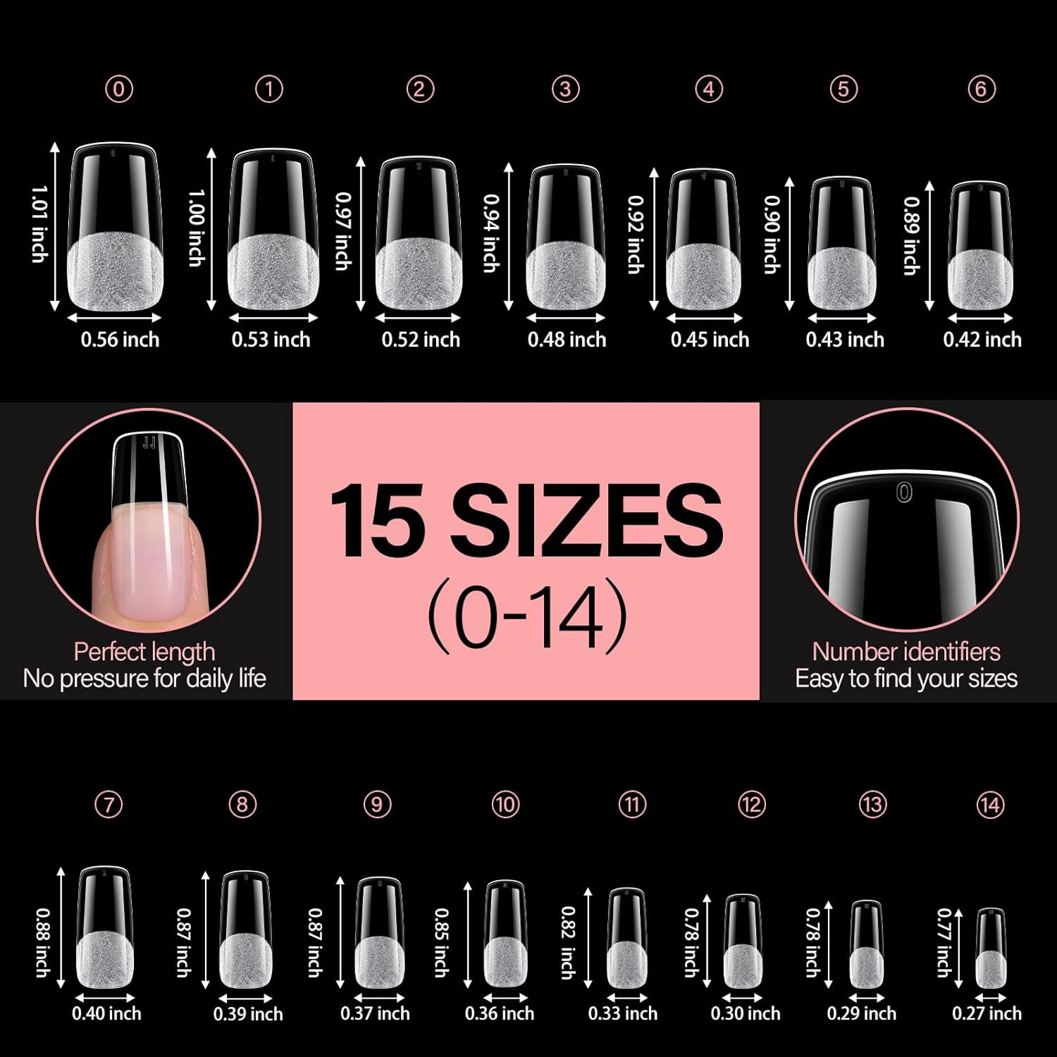 Medium Square Nail Tips – Full Cover Half Matte Nail Tips 120Pcs Pre-Filed Nails