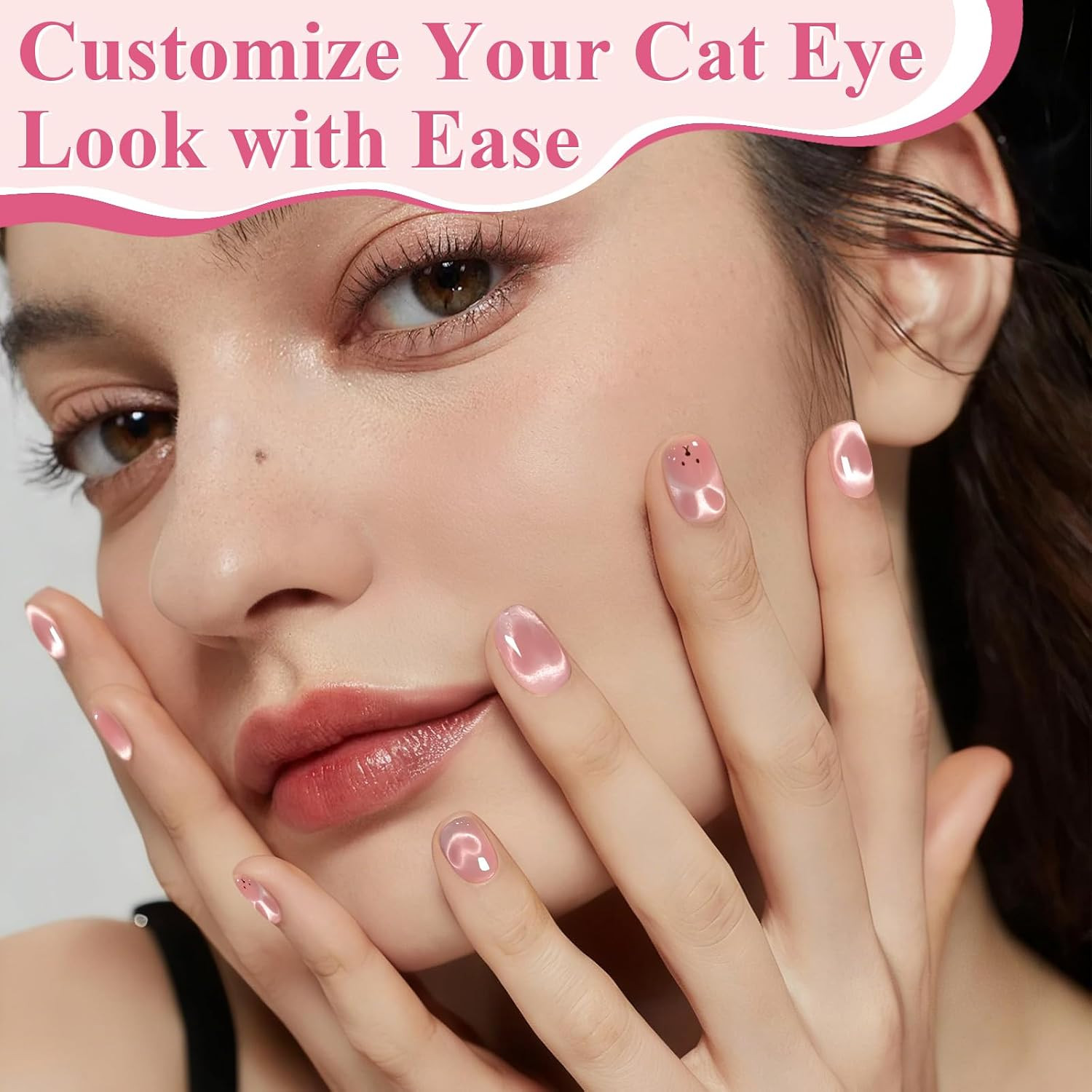 3 in 1 Cat Eye Nail Magnet Set, Double-Head Magnet Wand with Steel Ball round Be