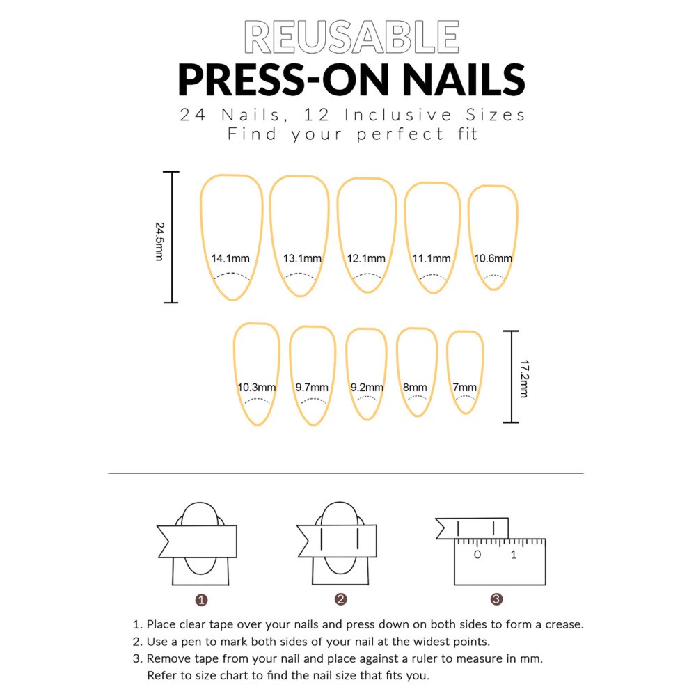 Nail Stickers Almond Shape Black 3D Bow with Pearl Heart Star Gradient Glitter