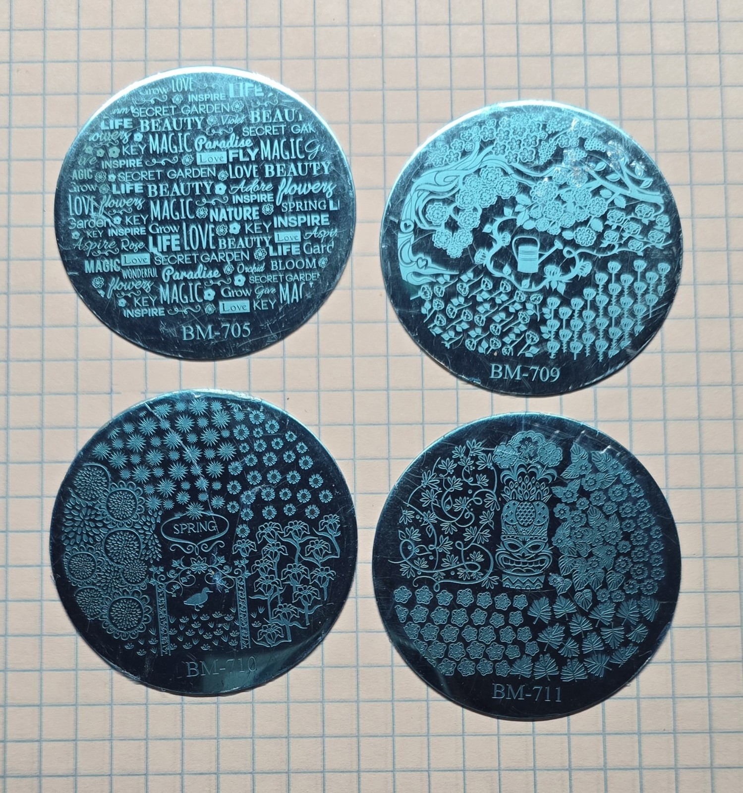 Bundle Monster Maniology Nail Stamp Round Plates Destash Lot 700 Series