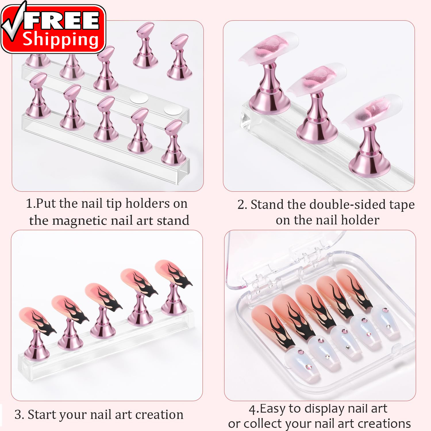 Nail Stand Acrylic Nail Art Display Stand Practice Nail Holder for Painting Nail