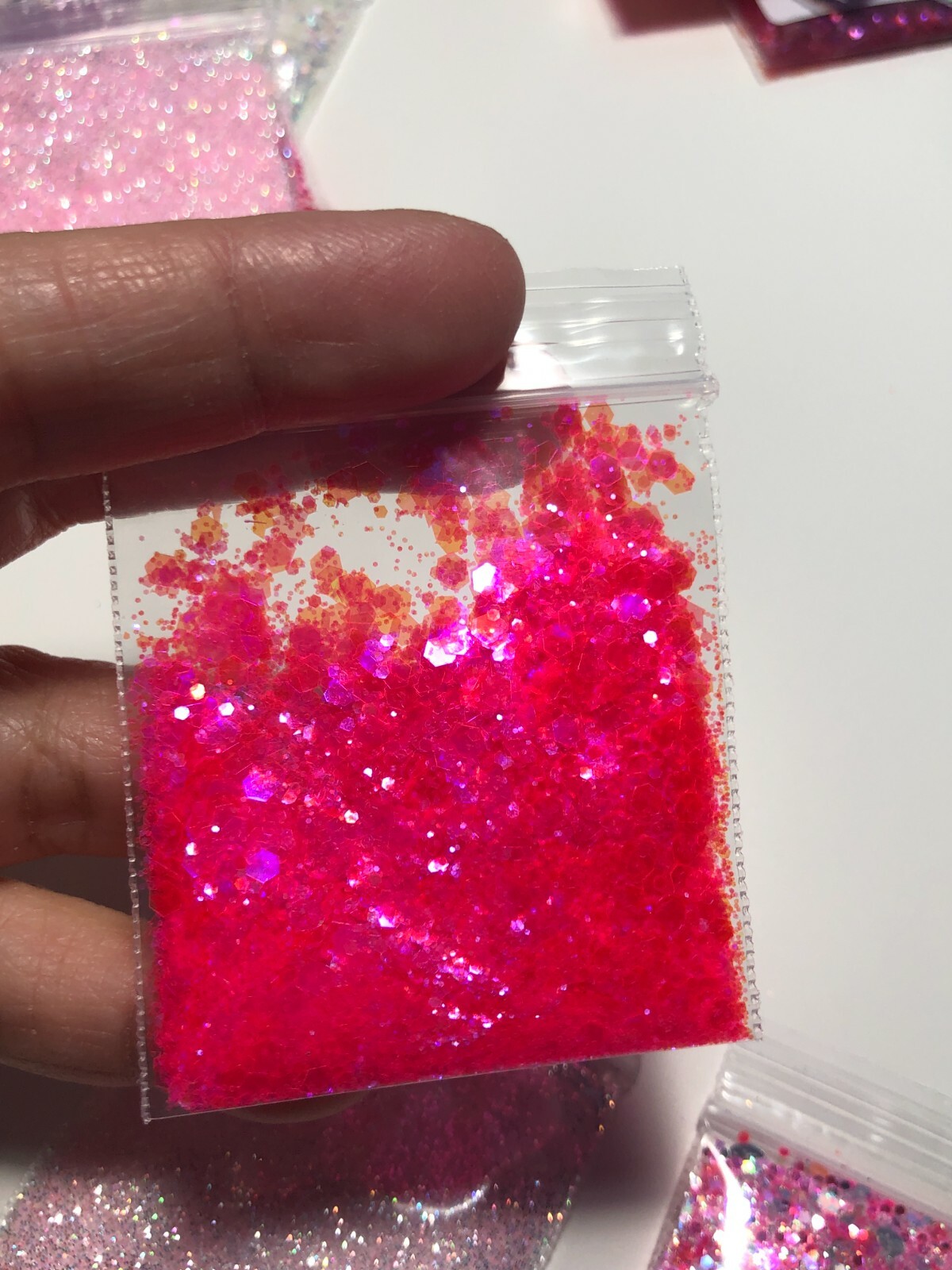 Limited Edition Pink Glitter Mix ” Love Bunny” Acrylic Gel Nail Art US seller