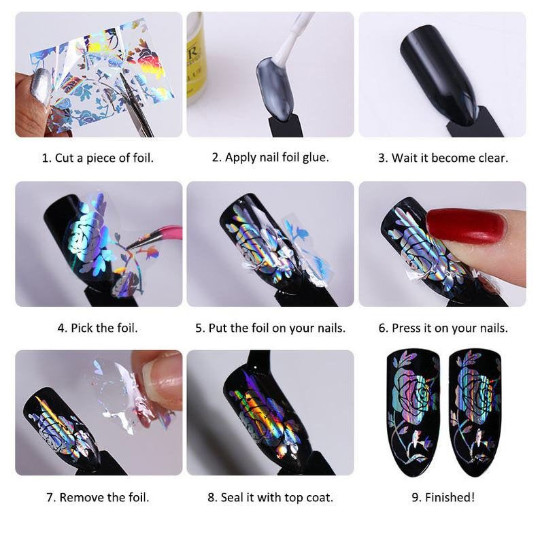 10 pcs Nail Art Transfer Foil Sticker Flower Butterfly Floral Decals Nail Foil