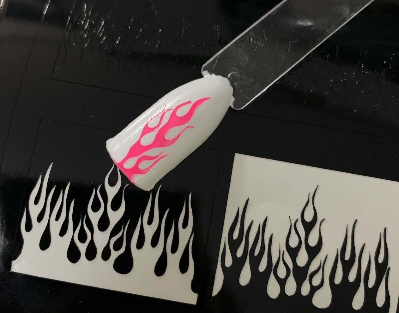 Butterfly, Fire, Flame, Heart Chain, Scattered Hearts Stencils for Nails,