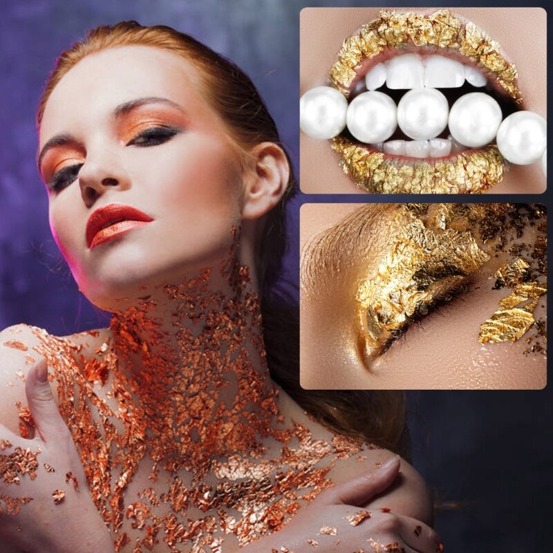 Foil Decorative Paper Gold Flakes for Artistic Projects and Home Decors
