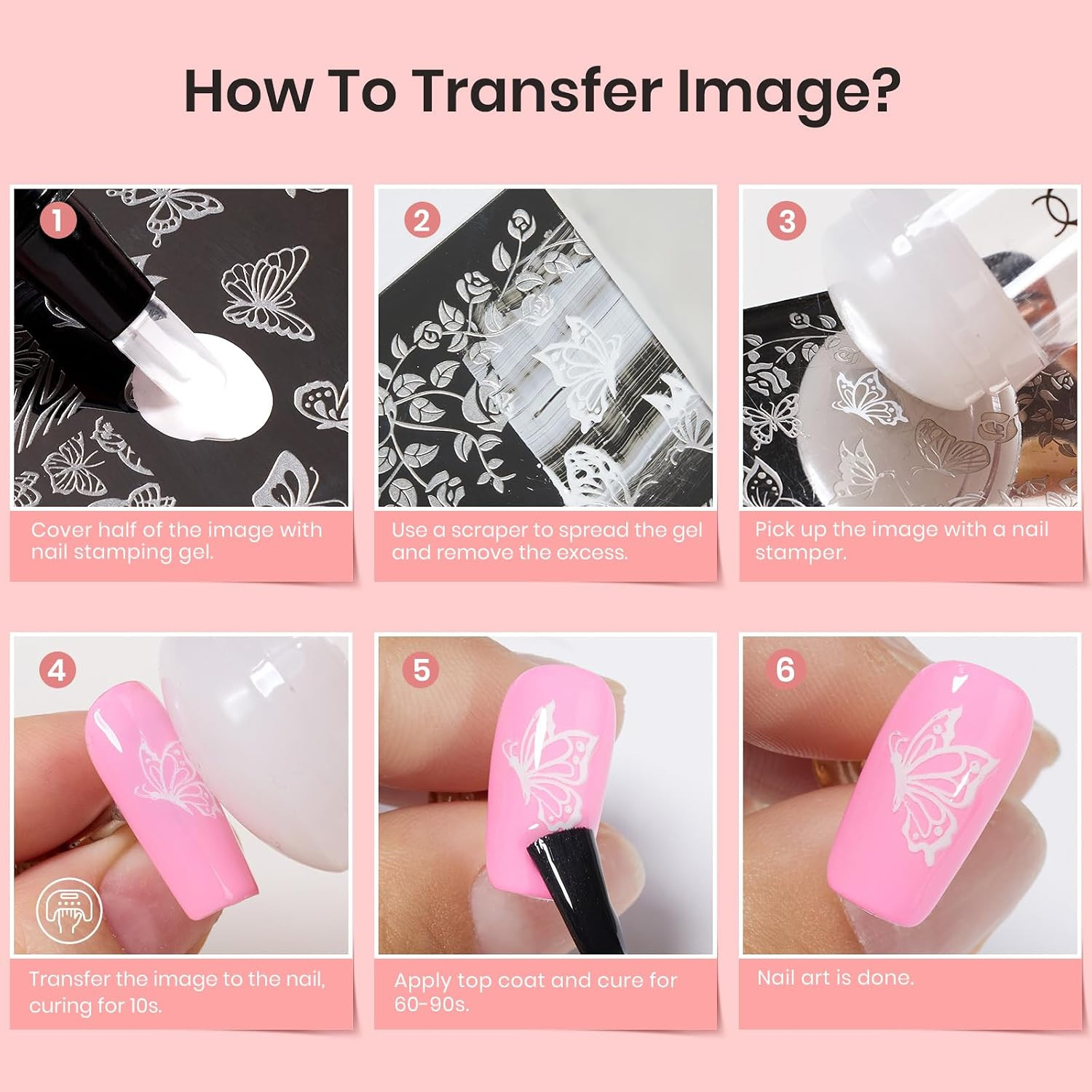 French Tip Tool: Stamp Gel Silicone Nail Stamp Kit | Long Silicone Stamper, Peel