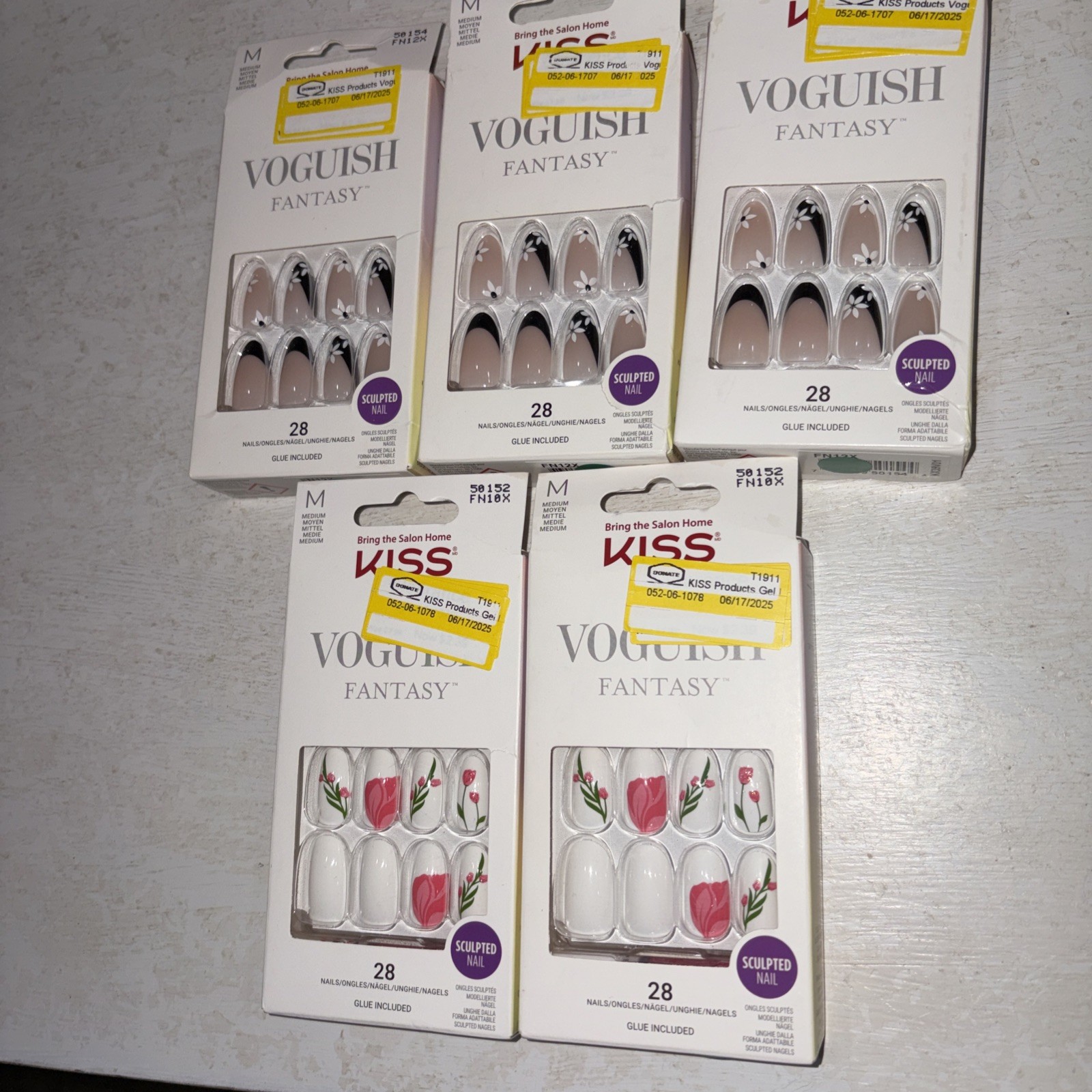 Kiss Voguish Fantasy Sculpted Nail Press On Nails Lot Of 5 New