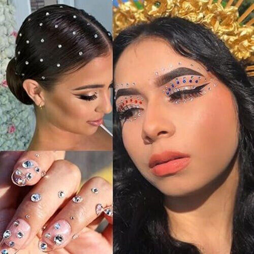 900pcs Multicolour Self-Adhesive Face Gems ? Reusable Rhinestone Stickers
