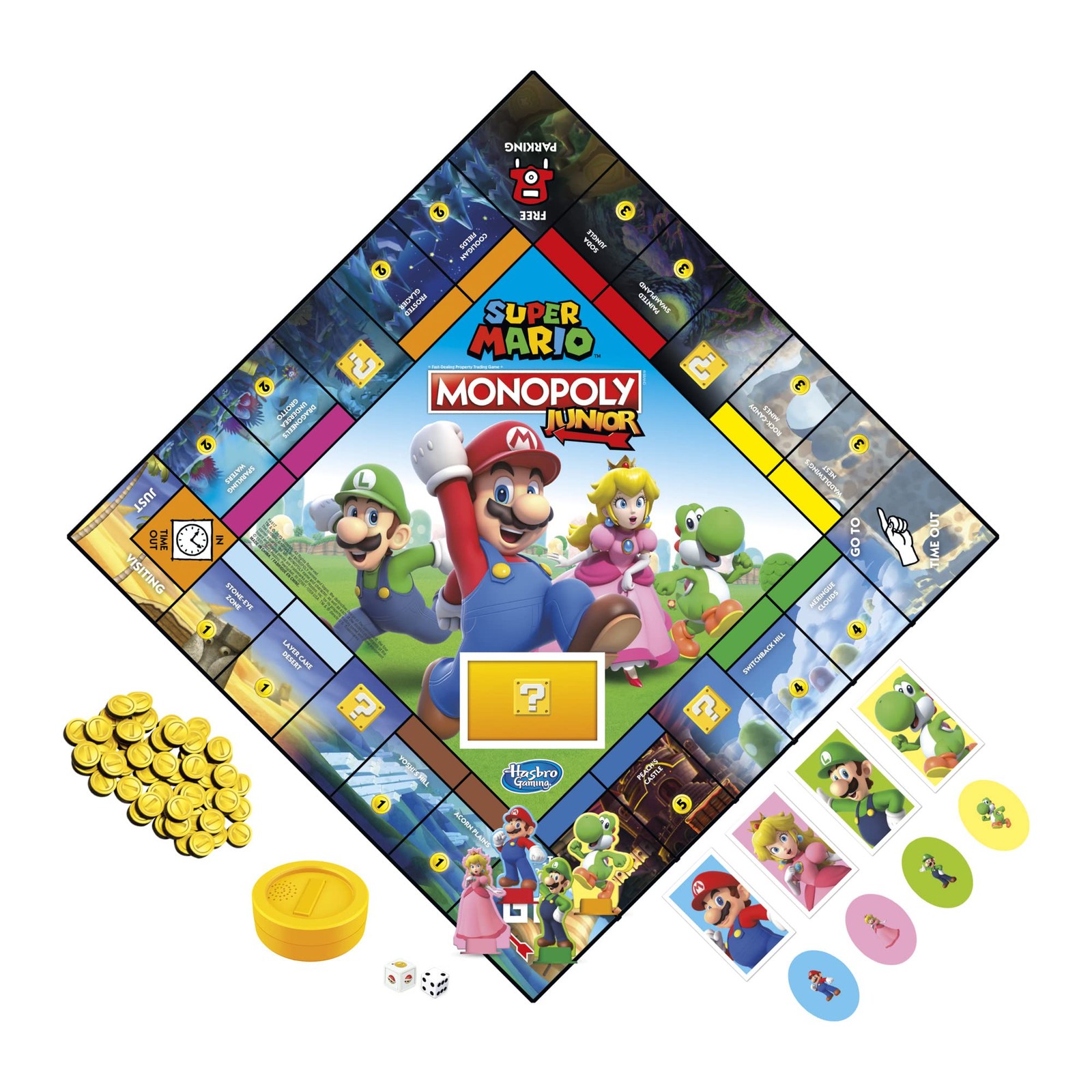 Monopoly Junior Super Mario Edition Board Game, Fun Compact, Multicolored