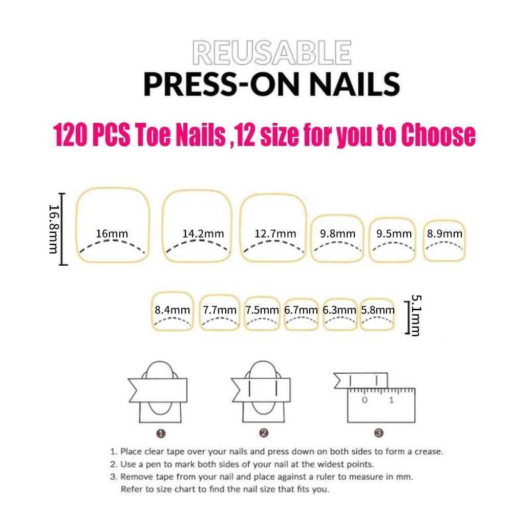 Nude French Press On Toenails – 120 Pcs Square Tips for Lasting Elegance