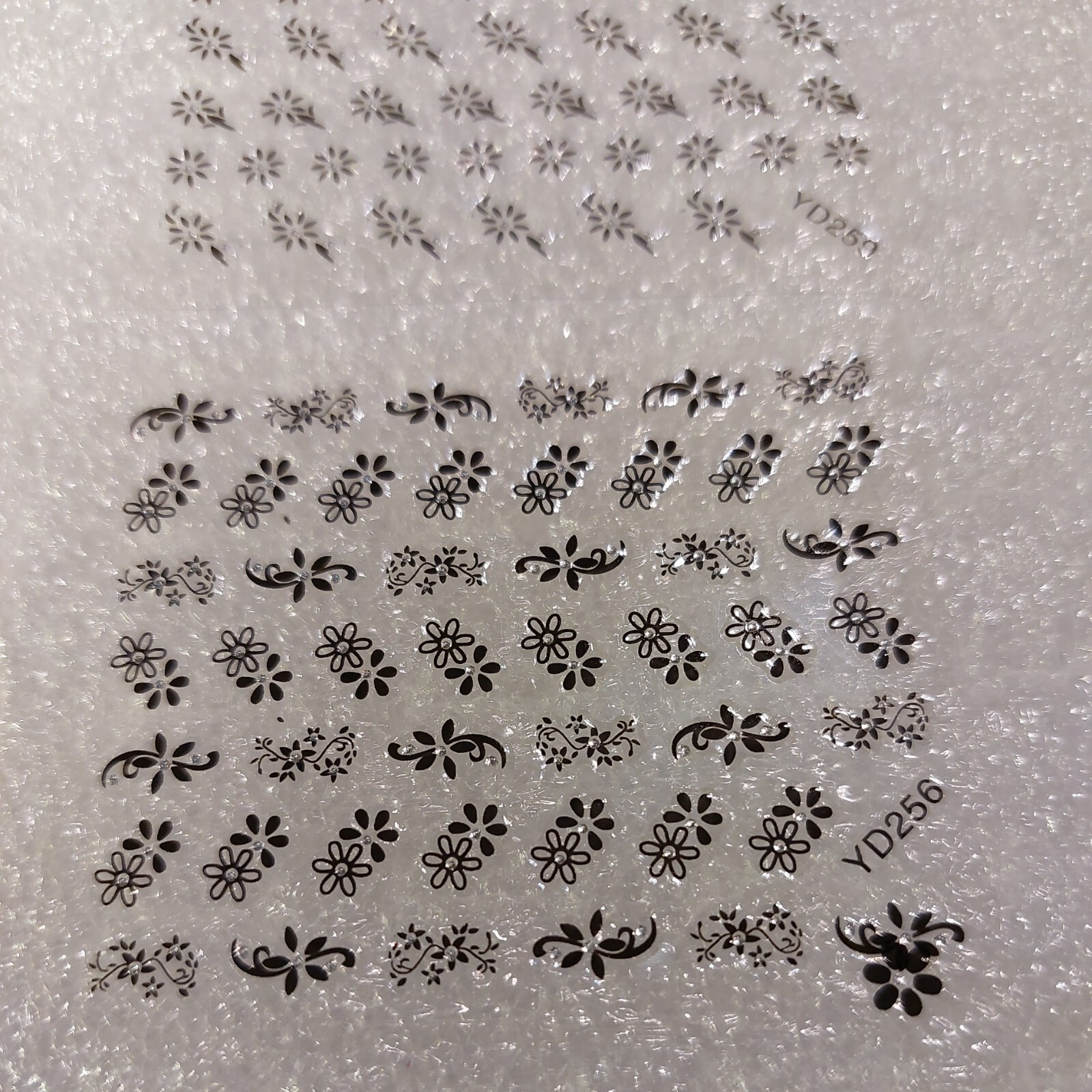 2 X Small Sheets Of Black Nail Art Stickers (Dn367) New