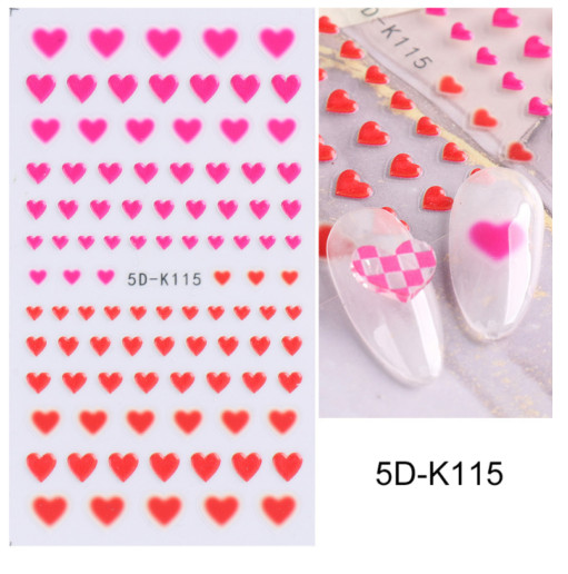 5D Embossed Nail Stickers Galaxies Star Moon Heart Engraved Adhesive DIY NS17
