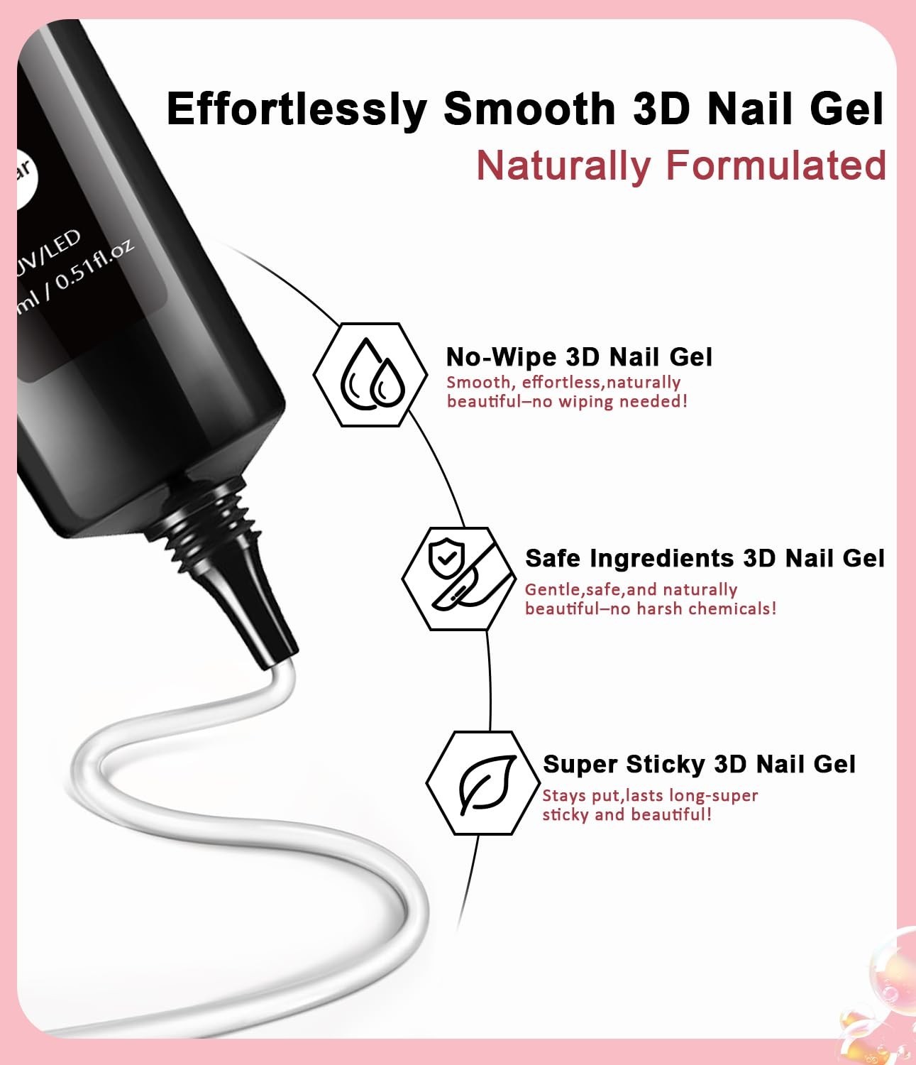 DIY 3D Nail Art Kit with Clear Gel & Chrome Powder – Ideal Gift for Enthusiasts