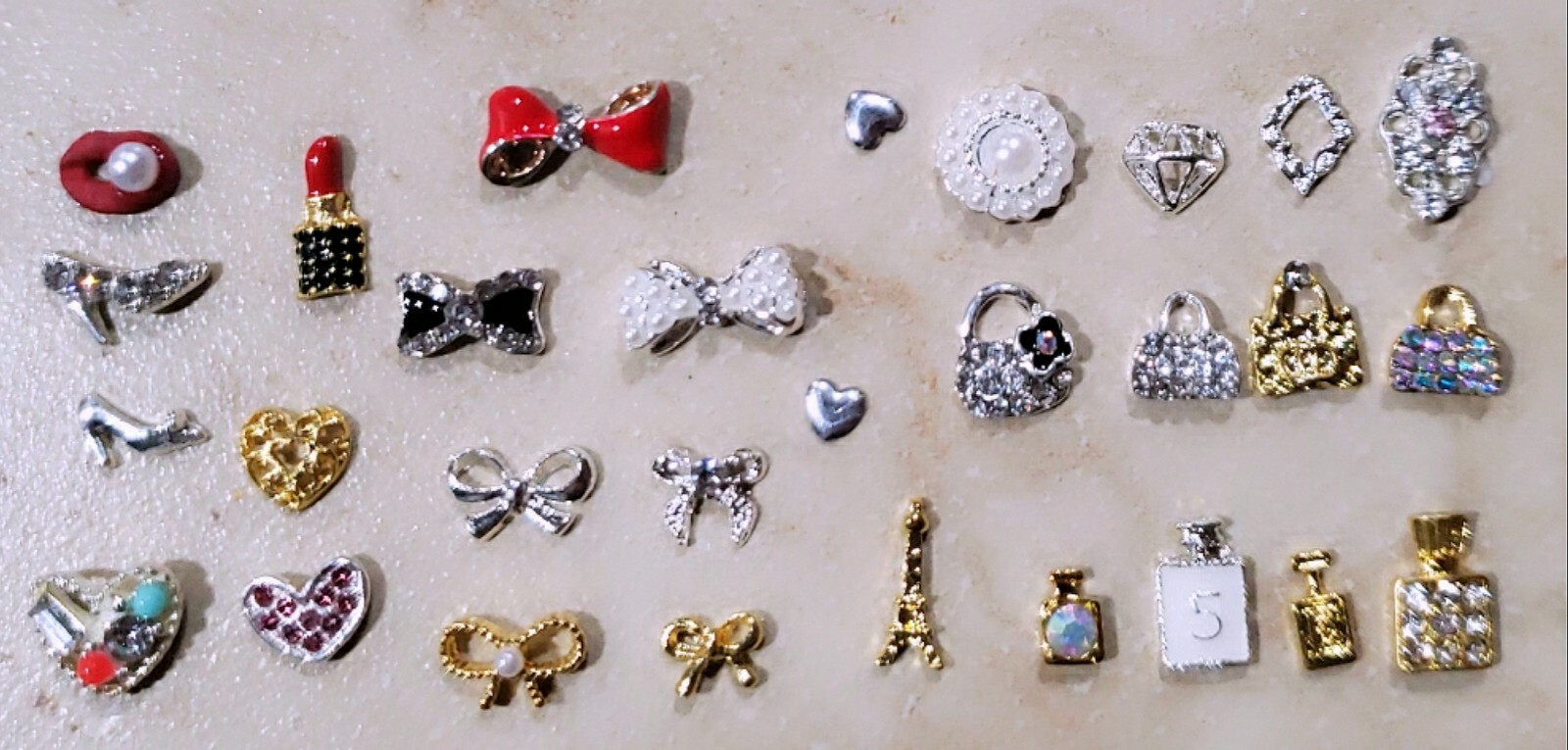 3D Nail Art Charms Rhinestone Jewelry Lot Valentine’s Hearts