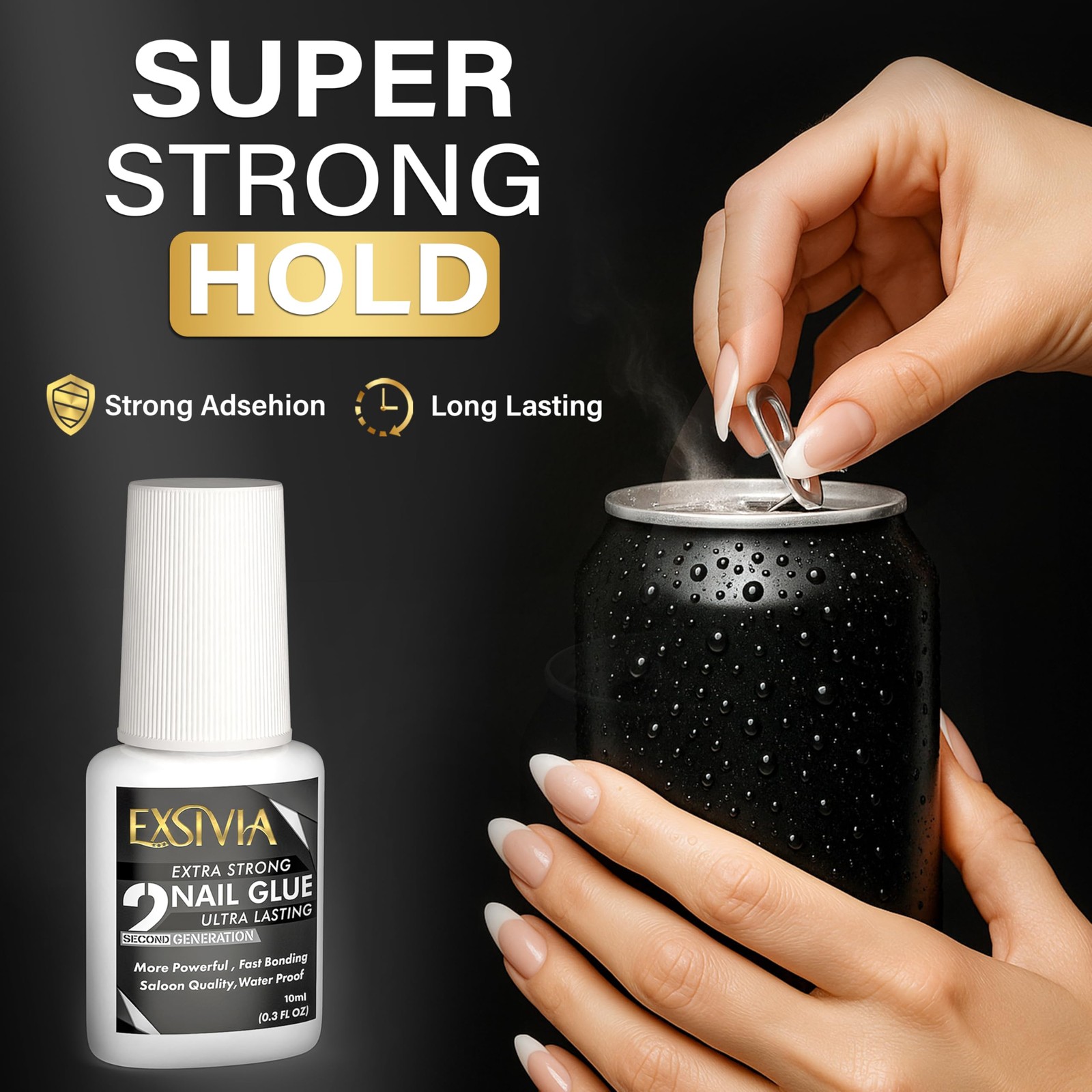 Super Strong Nail Glue for Press On Nails, Acrylic Nails & Tips clear