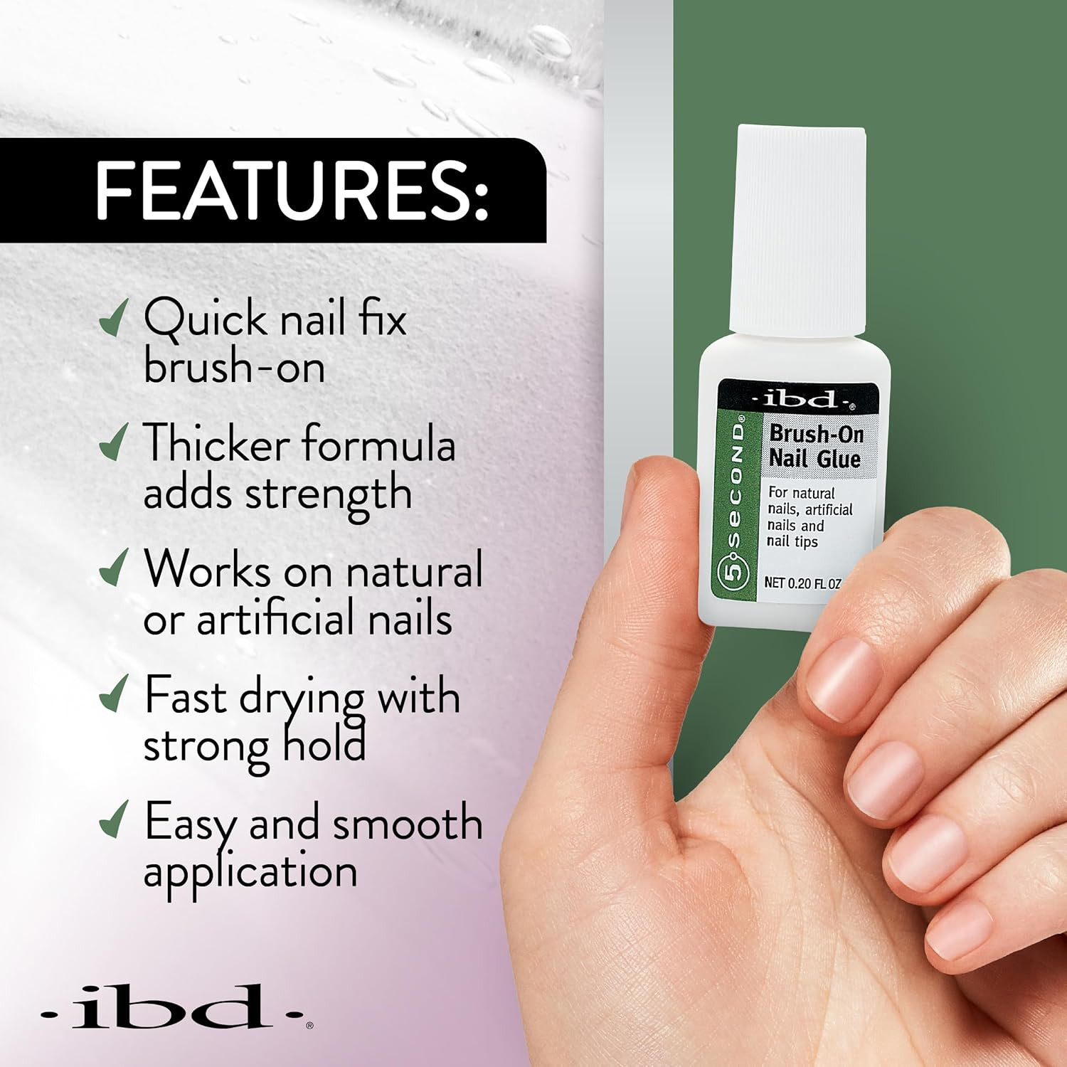 5-Second Brush on Nail Glue – Strong Nail Glue for Press Ons and Acrylic Nails