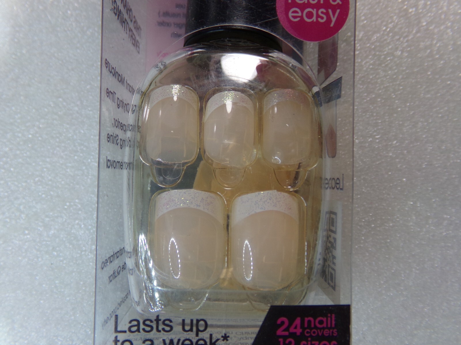 Nadeco Nails “Compare to imPRESS” Press-on Nails short, Shiny Blue Pink