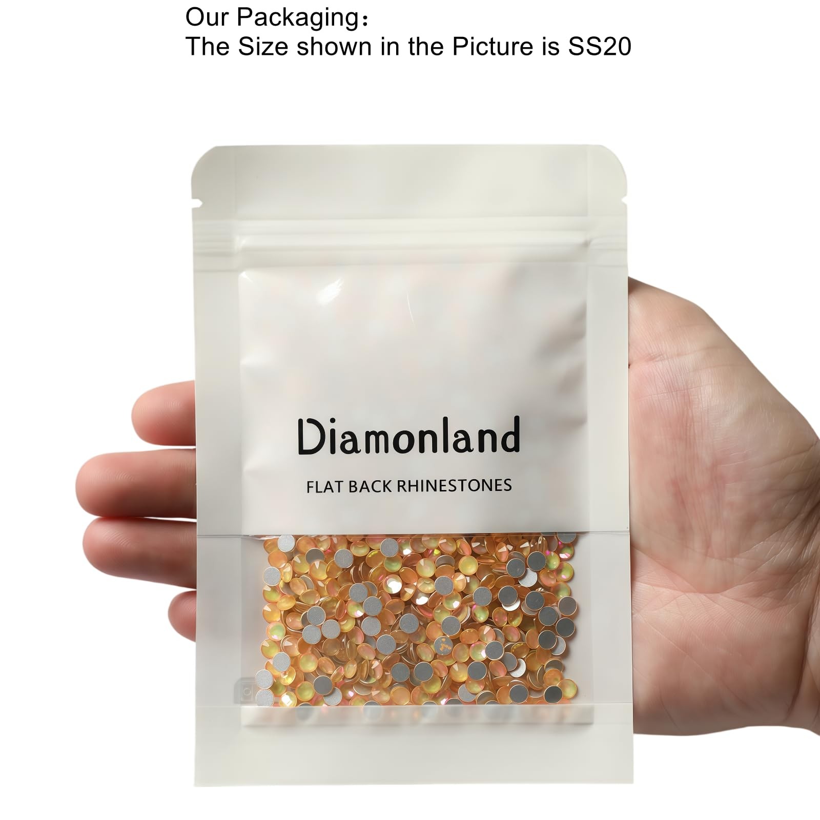 Diamonland Flatback Glass Crystal Rhinestones Rounds Gems for Bedazzling Nail…