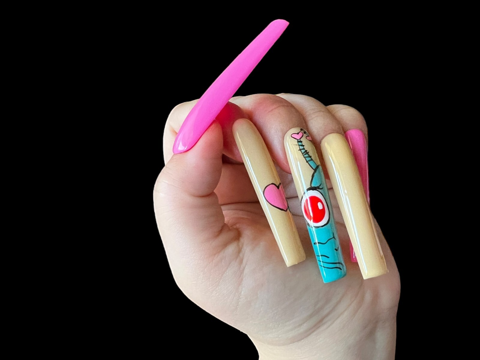 Luxurious Handmade Acrylic Press On Nails – A1 – High Quality, Reusable