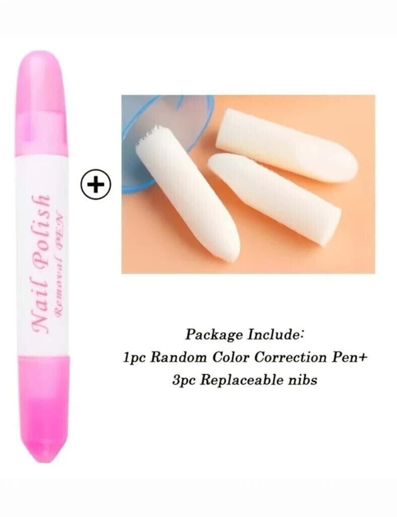 1 PC NAIL POLISH REMOVER Corrector Pen Art Varnish Correction Pens+ 3 Tips FREE