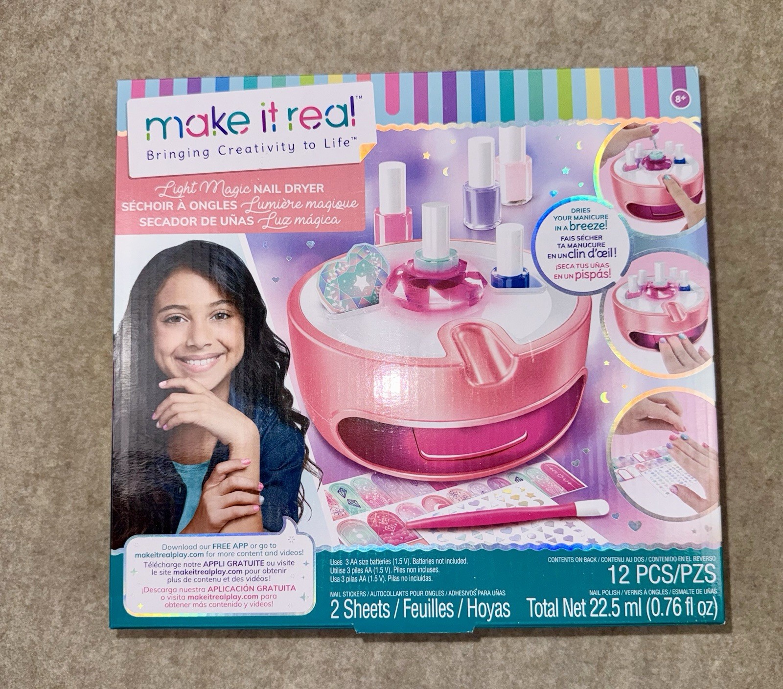 Make It Real Light Magic Nail Dryer & Nail Polish Set 12 Piece New In Box