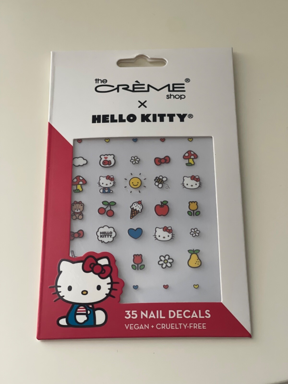 New The Creme Shop Hello Kitty Nail Decor 35 Nail Decals Summer Face Bow Hearts