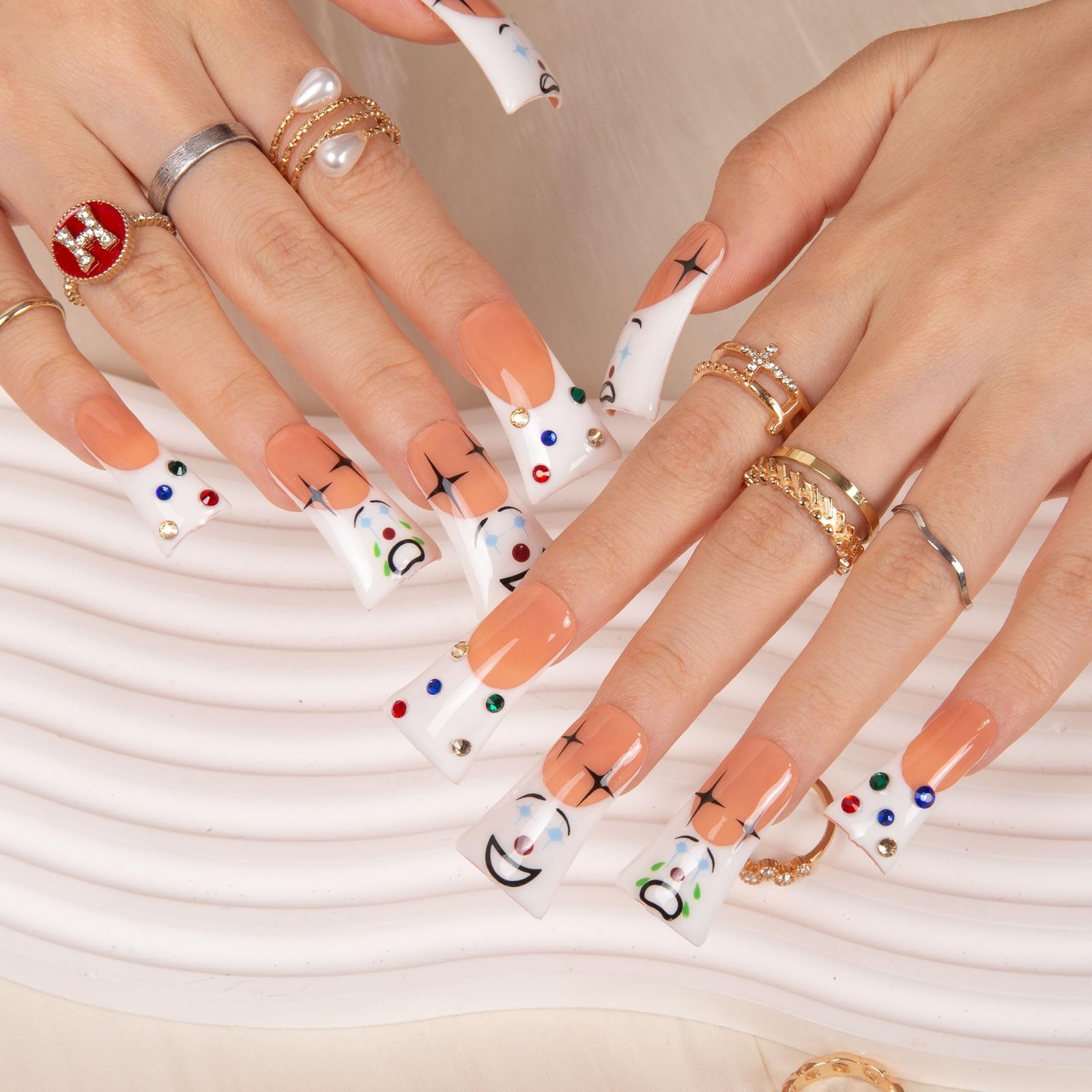 LOVFUL Press on Nails Clown Duck Classic Regular 1.3 in H139-S