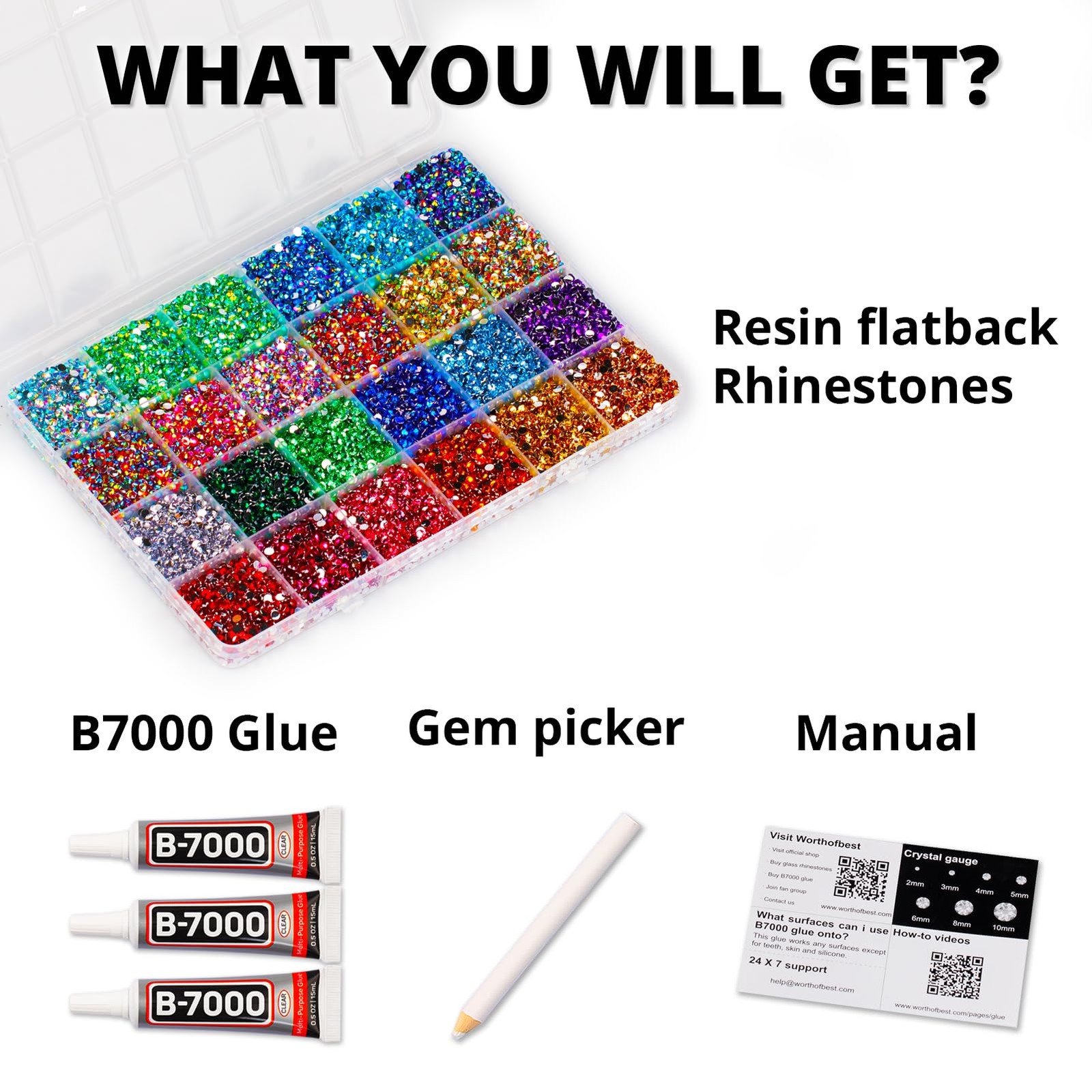 31000Pcs Rhinestones for Bedazzling, 3mm Bedazzler Kit with Flatback Rhinesto…