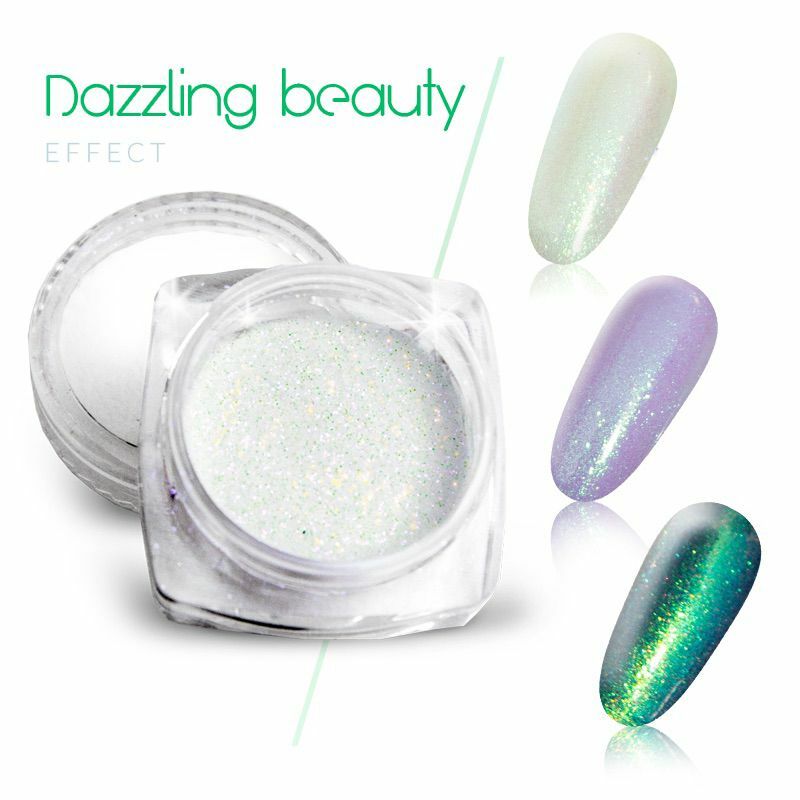 Emerald Mermaid Effect Nail Glitter Powder Shiny Dust Glimmer Unicorn Aurora UK