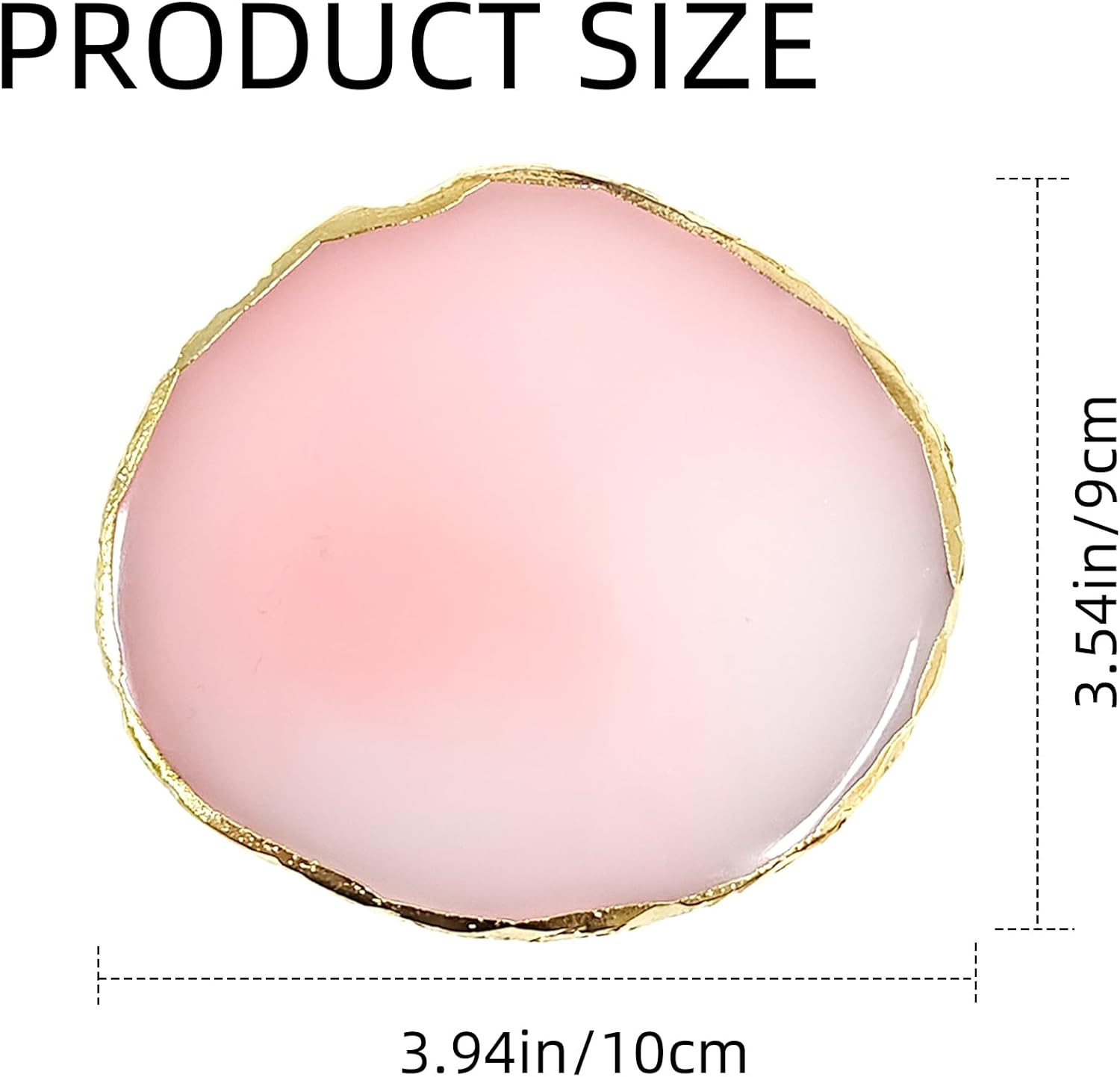 2Pcs Resin Nail Art Palette,Nail Polish Palette,Gold Edge Nails Holder Displa…