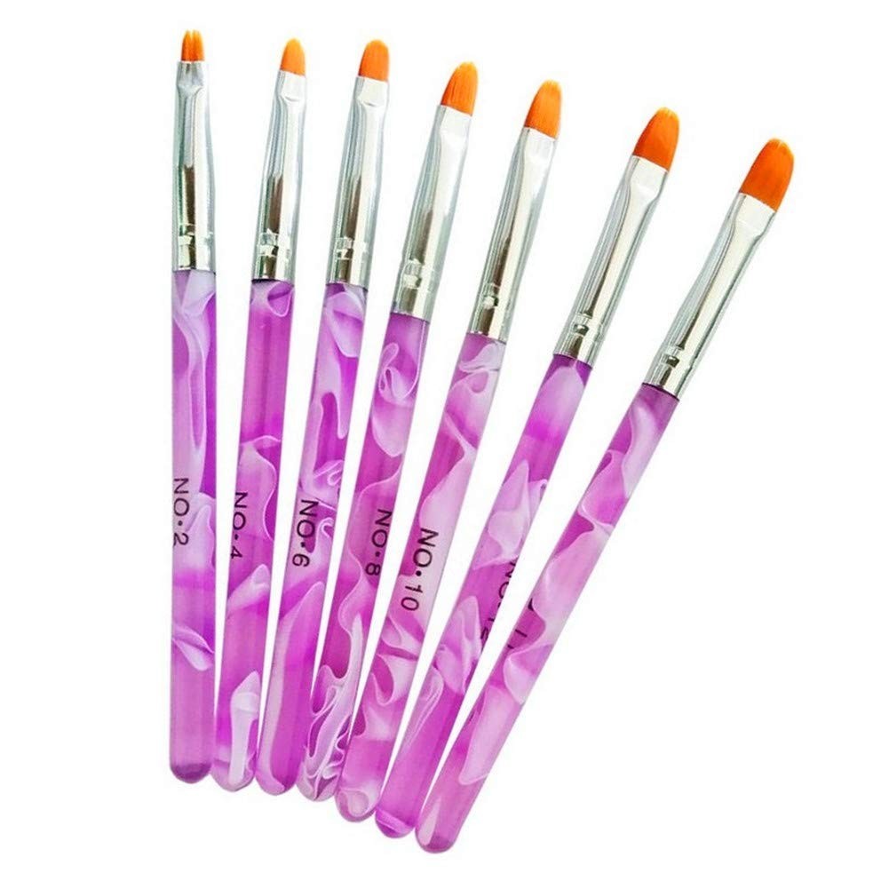 Professional 7 Size UV Gel Nail Brush Set – Perfect for Nail Art Creators