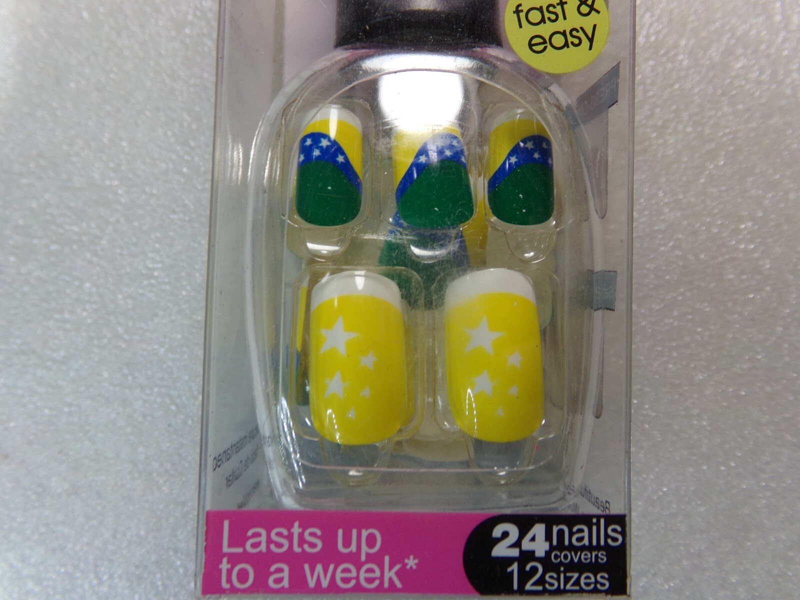Nadeco Nails “Compare to imPRESS” Press-on Nails short, Shiny Blue Patterns