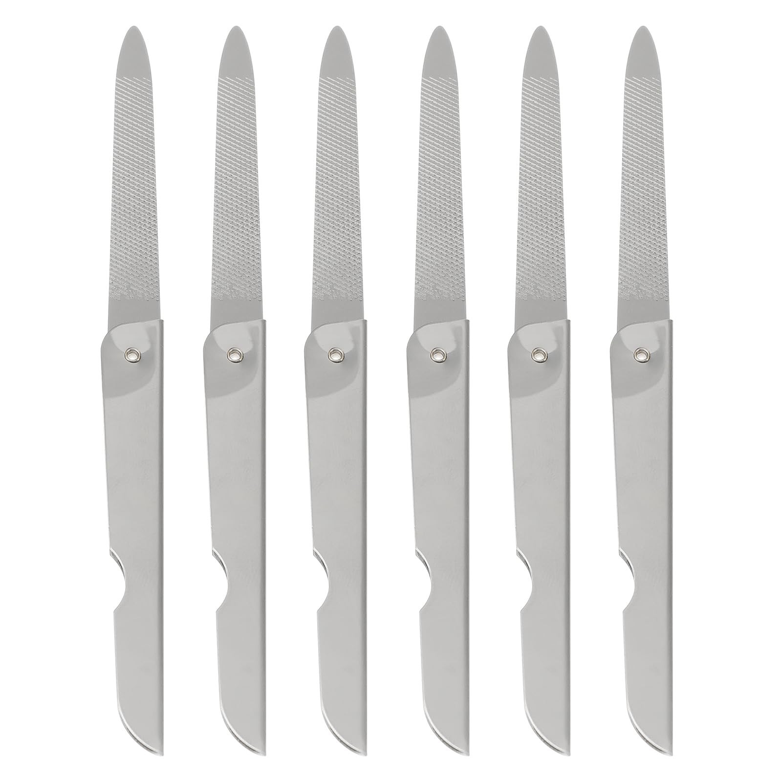 Lurrose 6pcs Folding Nail File: Foldable Stainless Steel Nail File for Salon …