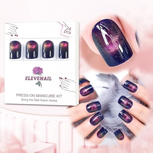 Squoval Medium Length Gel for Nails – Shimmery, Shimmery, Medium Length, Blue