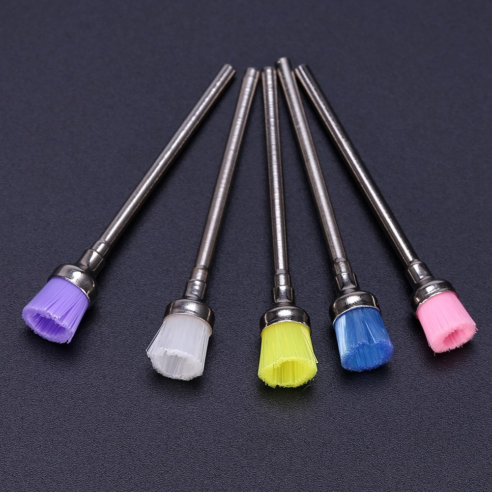 5pcs Nail Polish Grind Drill Clean Brush Head For Electric Nail Drill Machine
