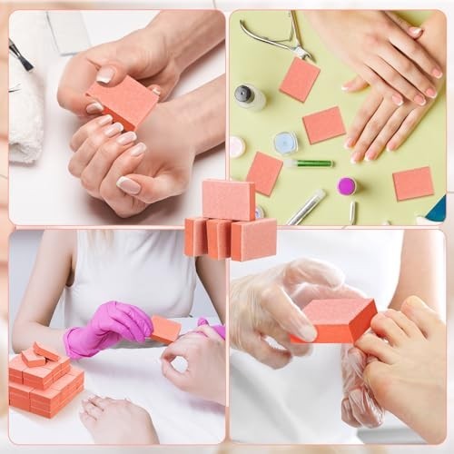 600 Mini Nail Buffer Blocks 80/100 Grit – 2 Sided Professional Nail Files for Ac