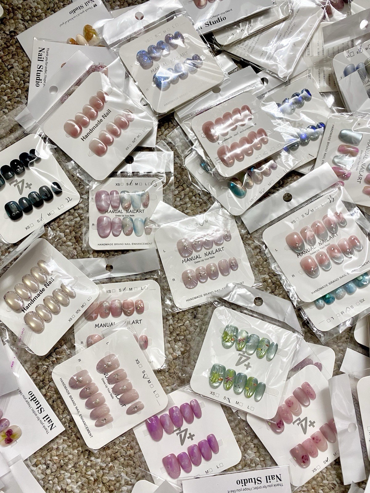 30 Pairs MYSTERY LOT Handmade Press On Gel Nails Premium Reusable Nails Size S