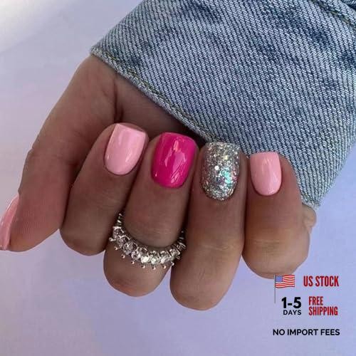 Square Spring Fake Nails – Press on Square Nails – A01 Style