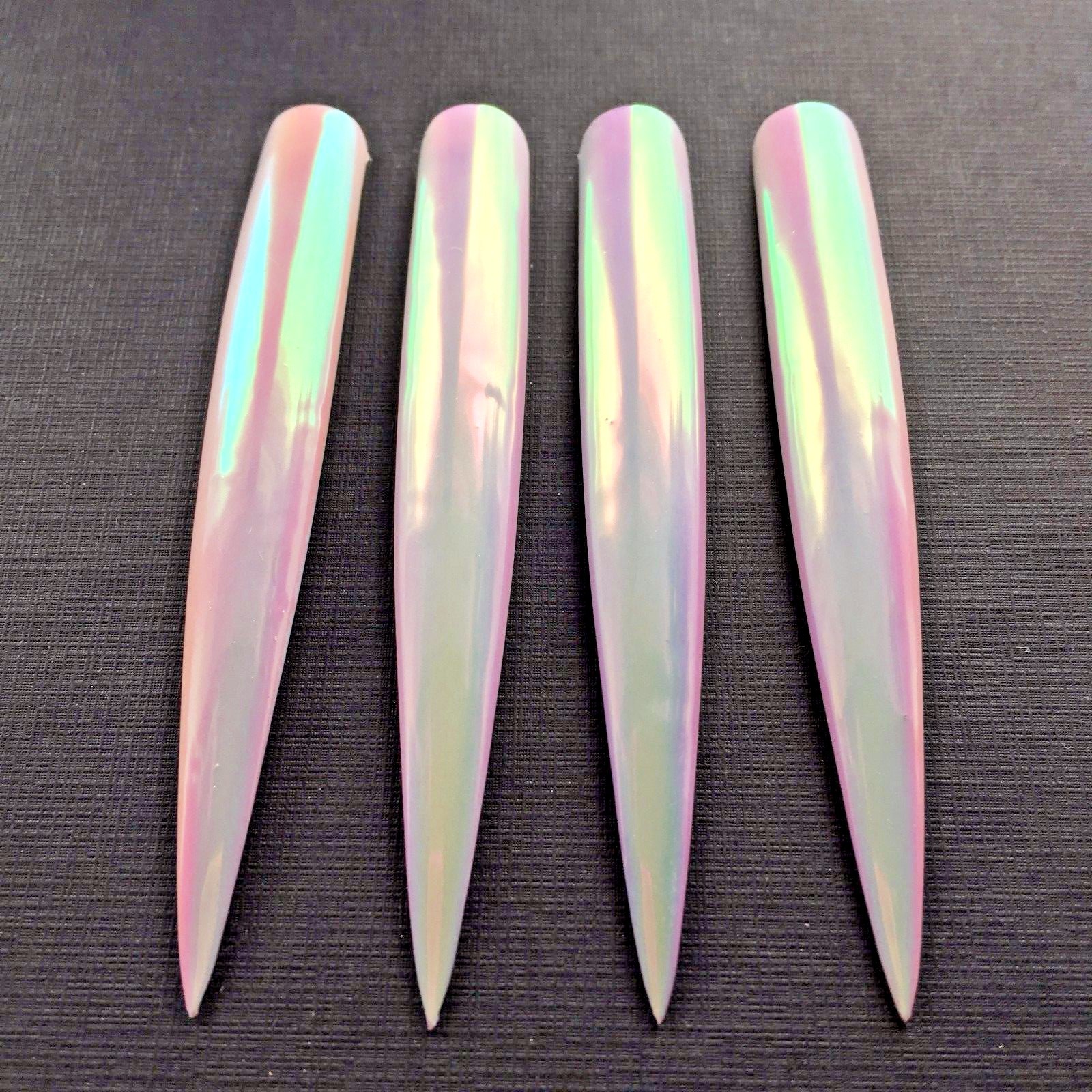 AURORA extra smooth UNICORN Nail Powder 4 colours CHROME Mirror Effect Nails UK
