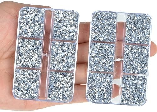 10000 Pieces 5 Mixed Size Clear Hotfix Rhinestones for Crafts Clothes Nail Art w