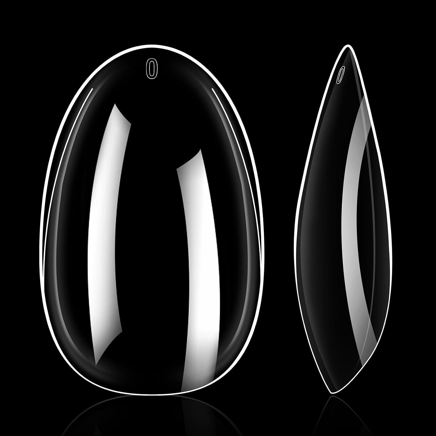 Short Oval round Nails 504PCS Clear Gel Tips | Press On, Full Cover, Fake Gelly