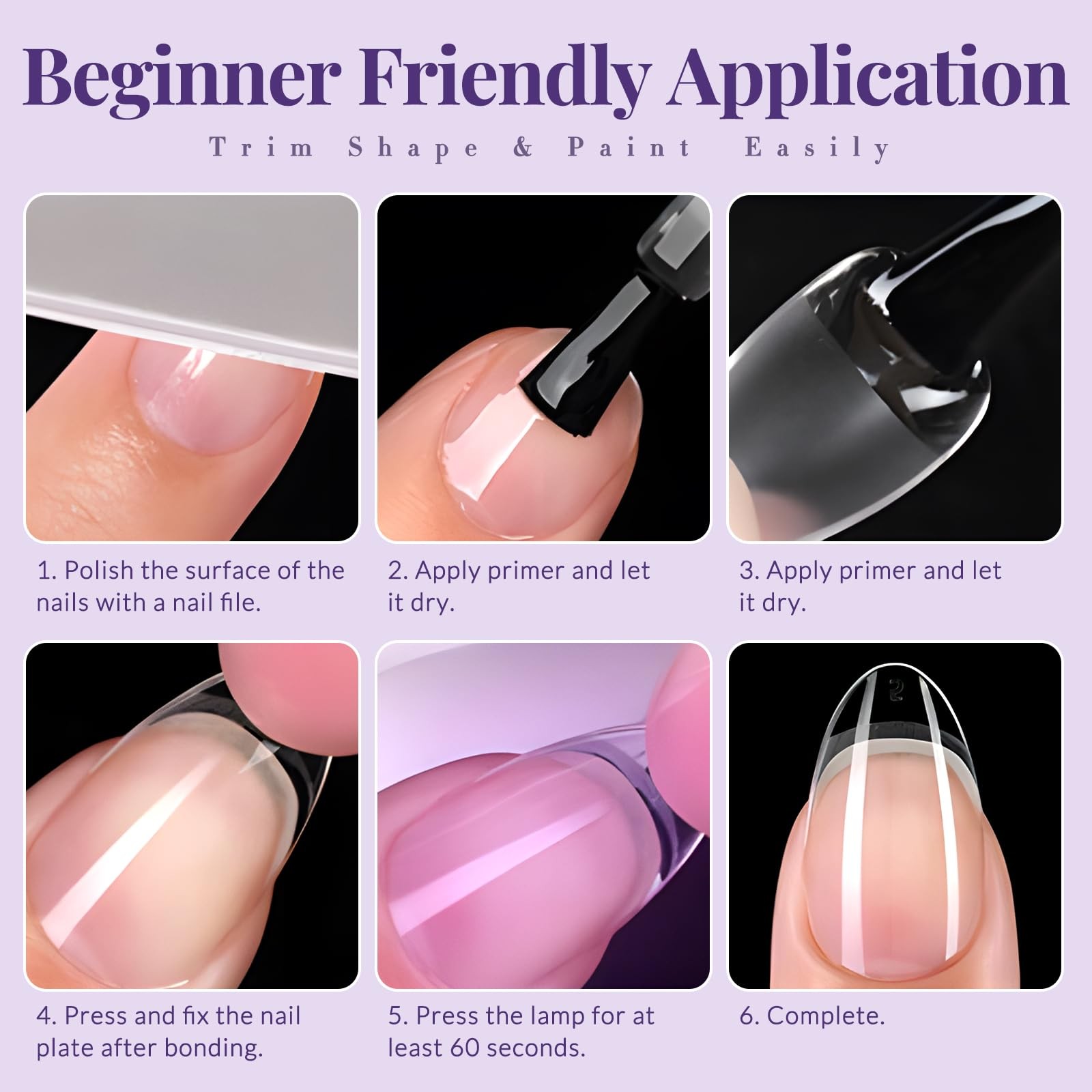 AddFavor Short Square Nail Tips, 360pcs Clear Nail Tips square Fake Nails Ful…