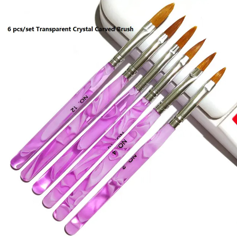 Acrylic Nail Brush Kolinsky Sable Hair 6 Sizes Monomer Powder #2 #4 6 #8 #10 #12