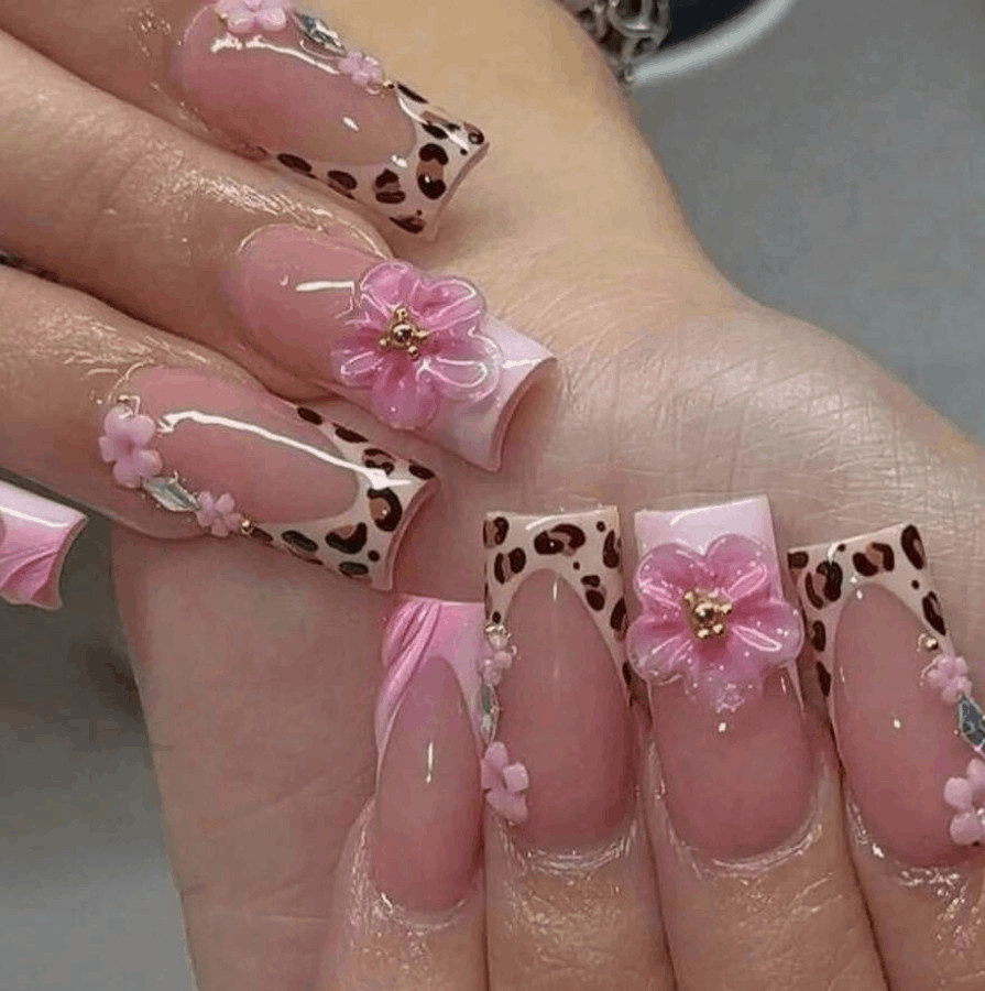 NEW 24pcs/Set Press On Nails Sweet Leopard Pring – JUST ADORABLE!!!