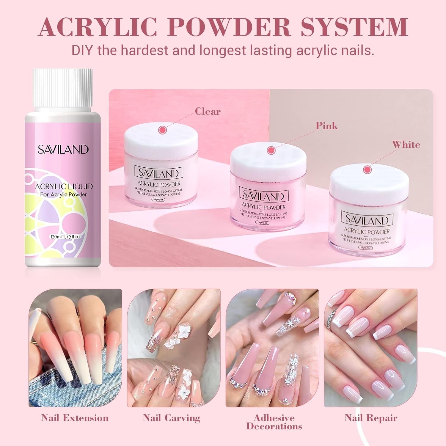 Luxury Acrylic Nail Kit with Drill & Portable UV Light for Home Salon Elegance