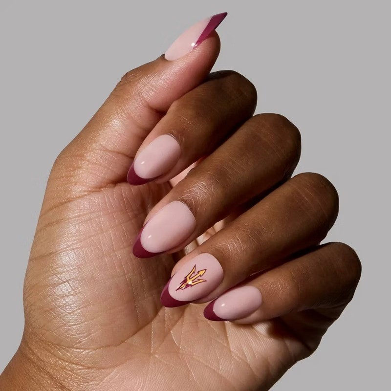 Arizona State Sun Devils Press-On Nails: Almond Shape, Gloss Finish, 30 Pieces