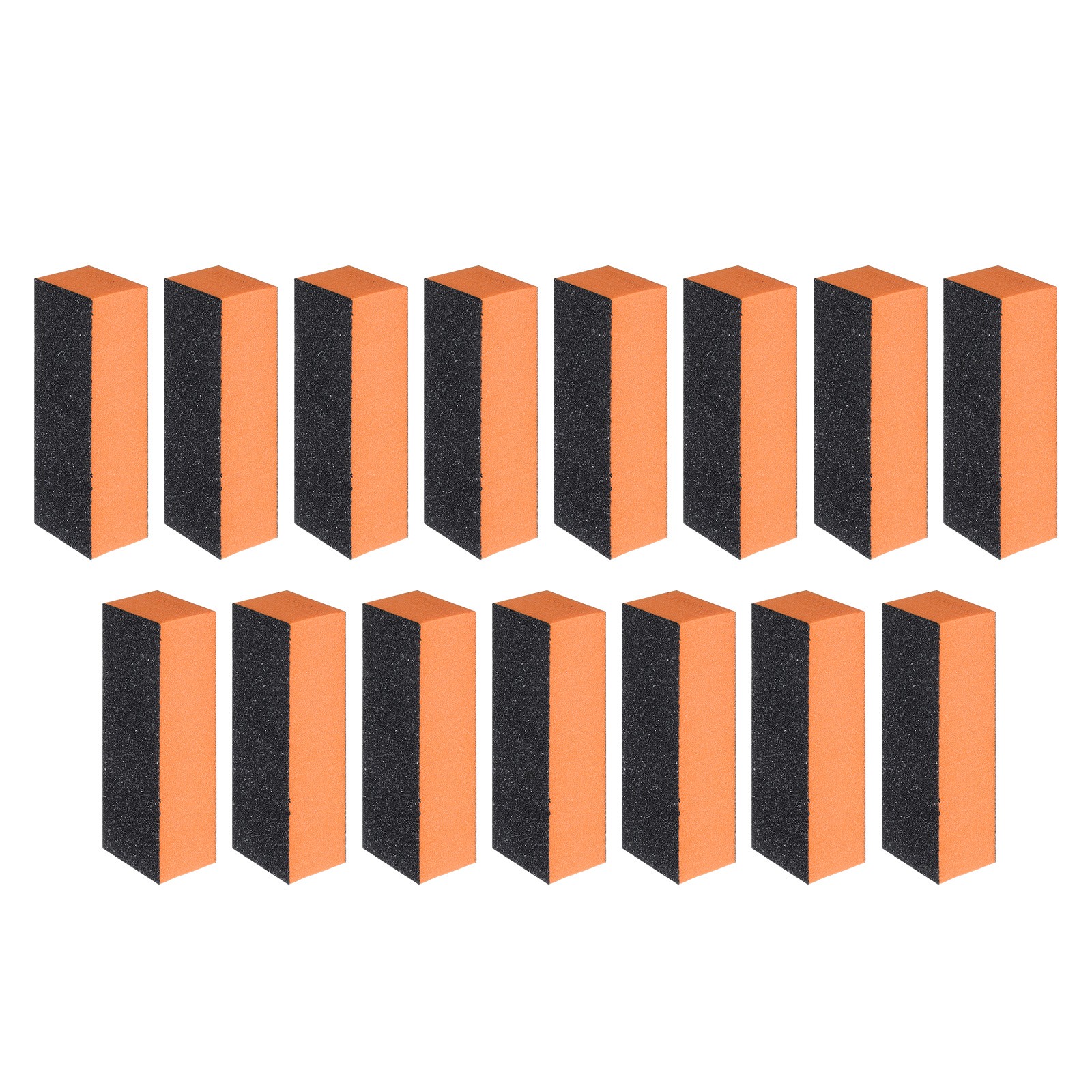 15pcs Nail Buffer Block 60/80/80 3 Sided Grit Nail File for Nail Buffing, Orange