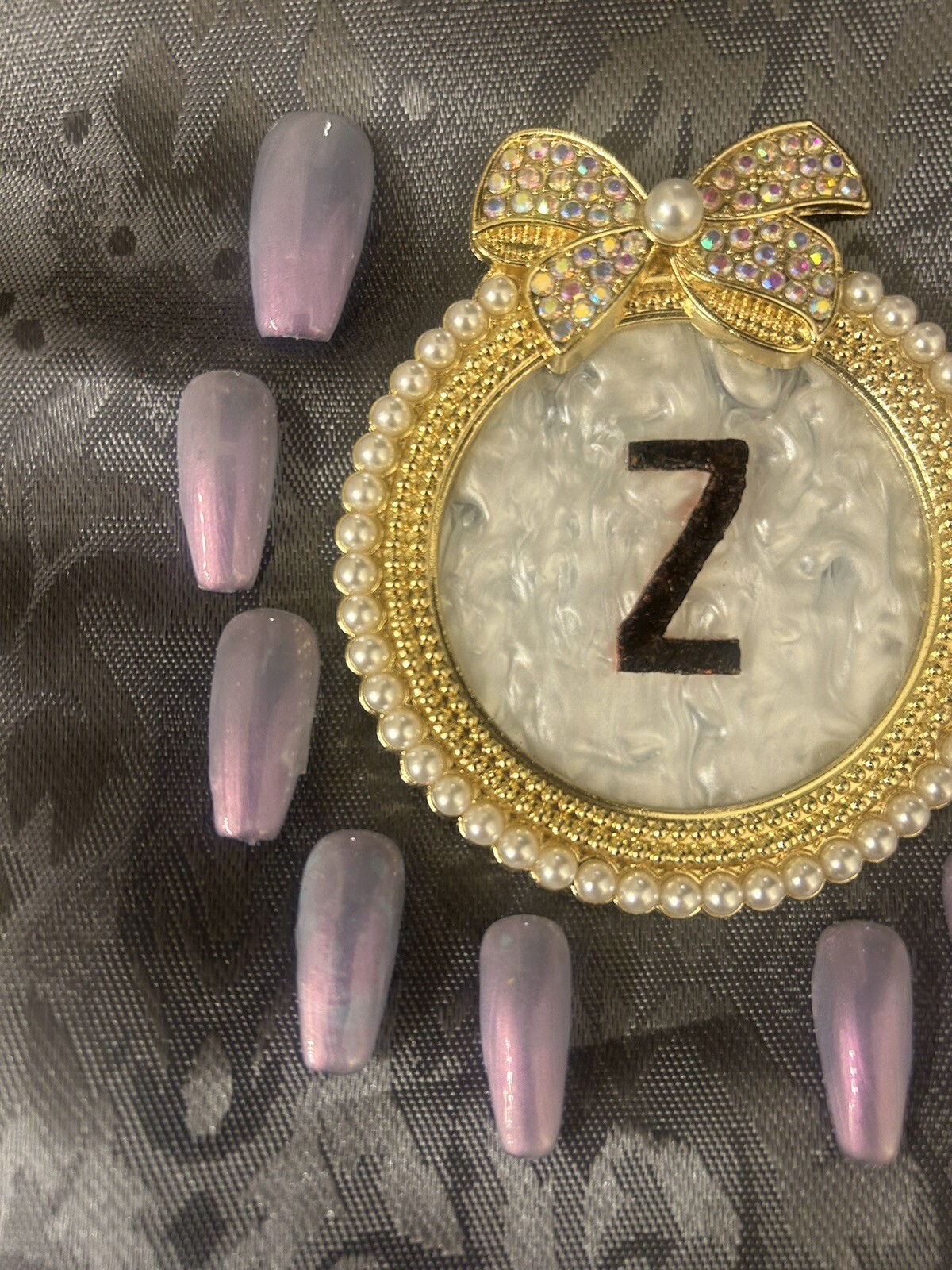Z NAILZ!: Artisan Clear Pink/Blue Iridescent M Coffin Press on Nails