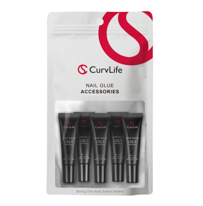 CurvLife Nail Tips Semi Solid Nail Glue 2g 5pcs – Super Strong Soft Glue Gel …
