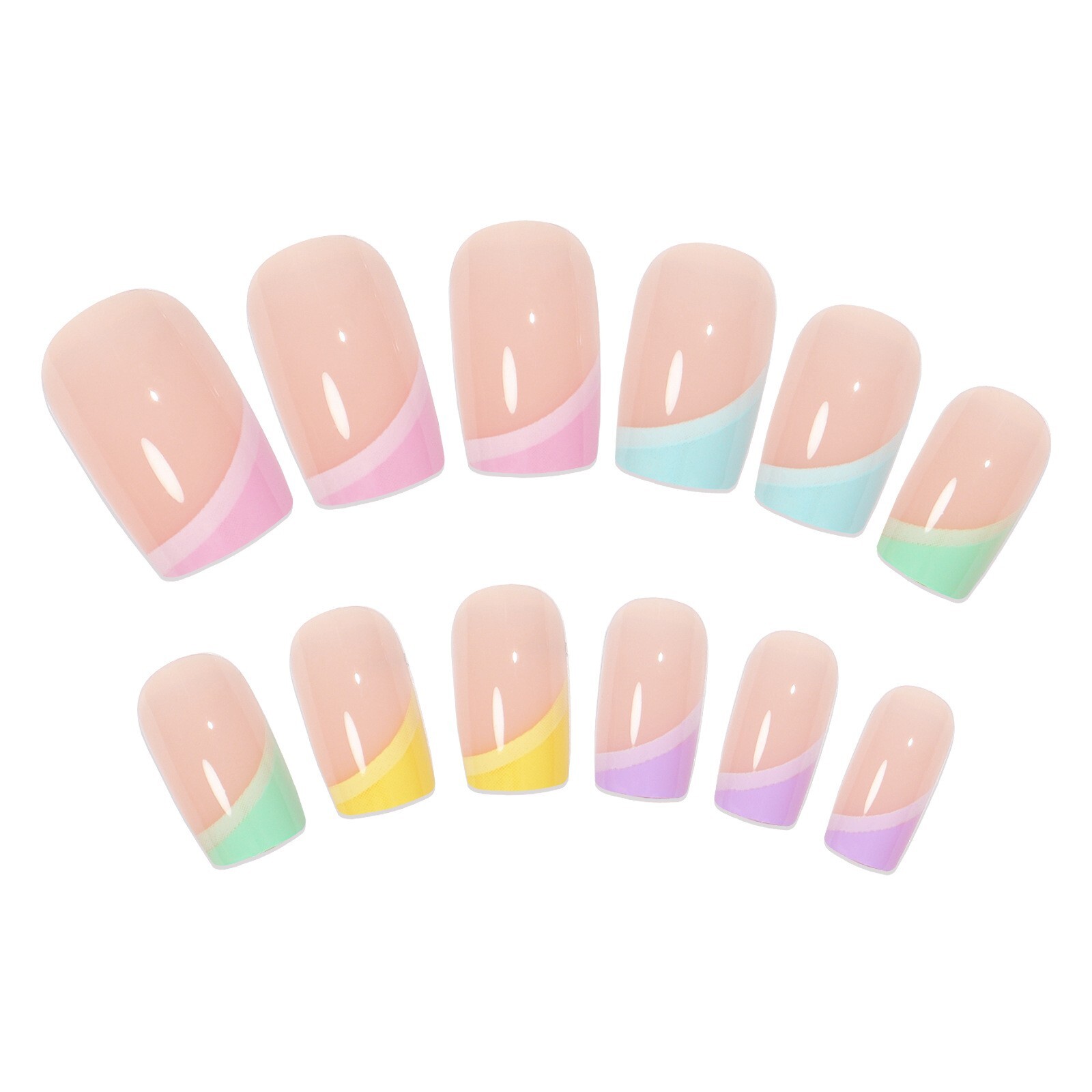 24pcs Durable Detachable Ballerina Press on Nails for Finger Nails Art Mix Color